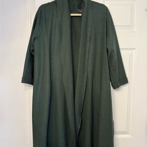 Eileen Fisher Emerald Green Open Front Cardigan